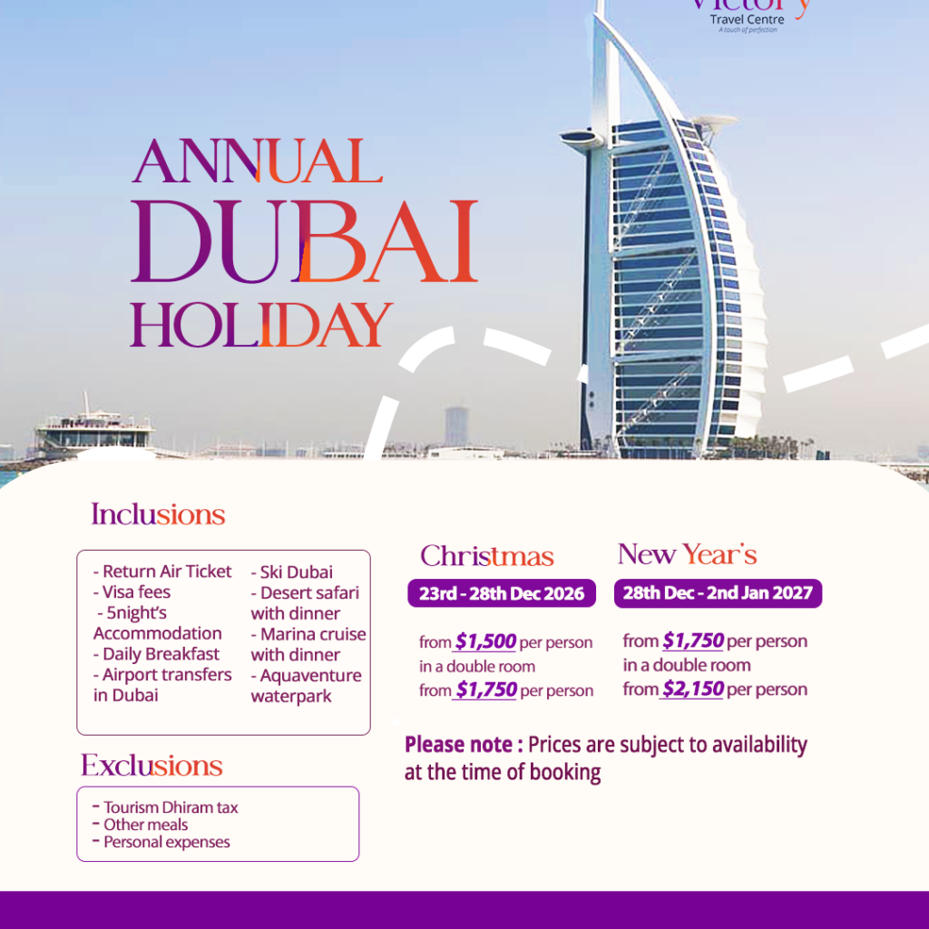 Annual Dubai Holiday - Victory Travel centre