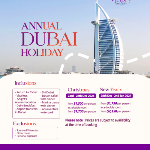 Annual Dubai Holiday - Victory Travel centre